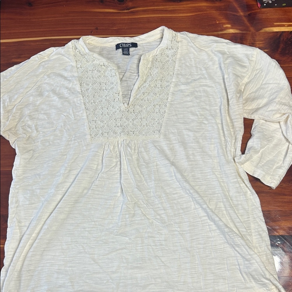 Chaps Women's Ivory Tunic Top